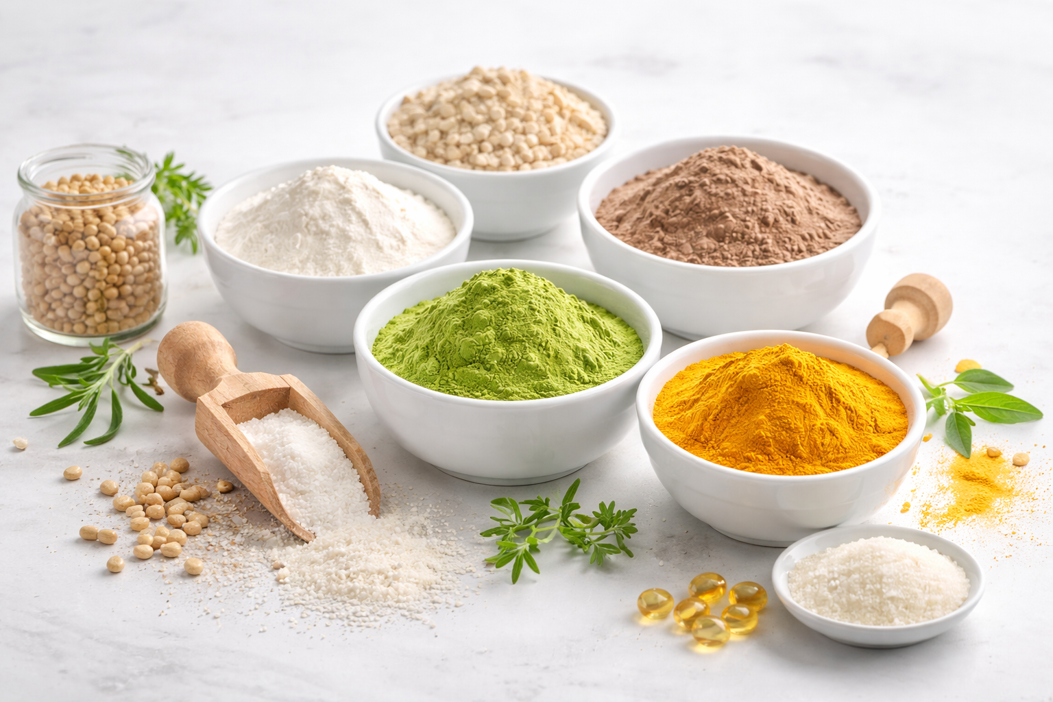 Food and nutraceutical ingredient powders